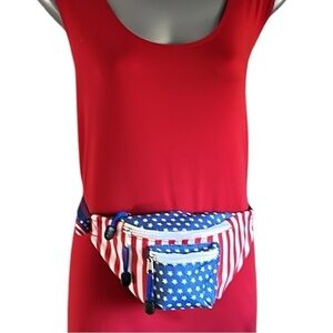 Typsy Elves Freedom Fanny Pack in Red White and Blue Sling Bag